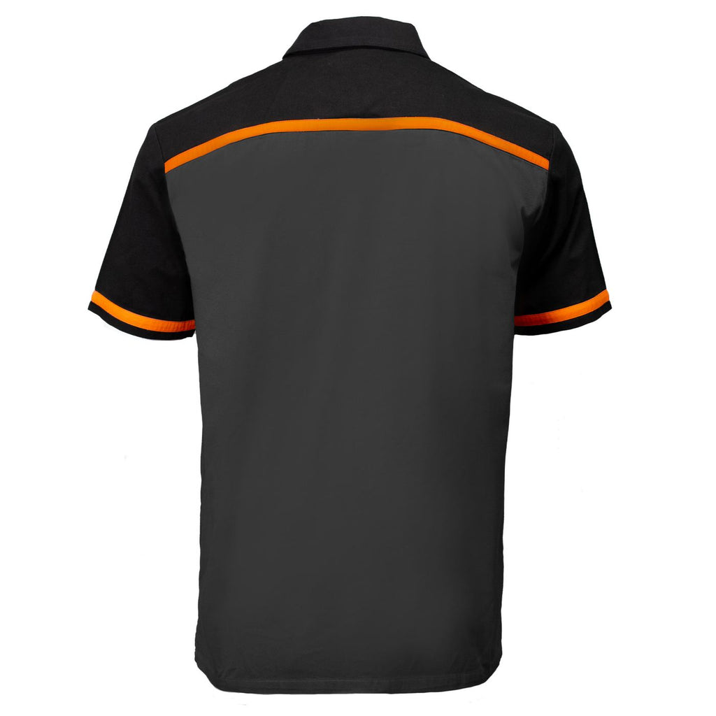 MMCC Men's Pit Line Mechanic Button Up Shirt - Dual Chest Pockets - Microfiber Panel - Rider Ready - MMC16023
