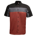 MMCC Men's Pit Line Mechanic Button Up Shirt - Dual Chest Pockets - Microfiber Panel - Rider Ready - MMC16028