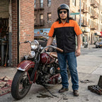 MMCC Men's Reveline Classic Mechanic Shirt - 100% Cotton - 2 Chest Zipper Pockets - Microfiber Panel