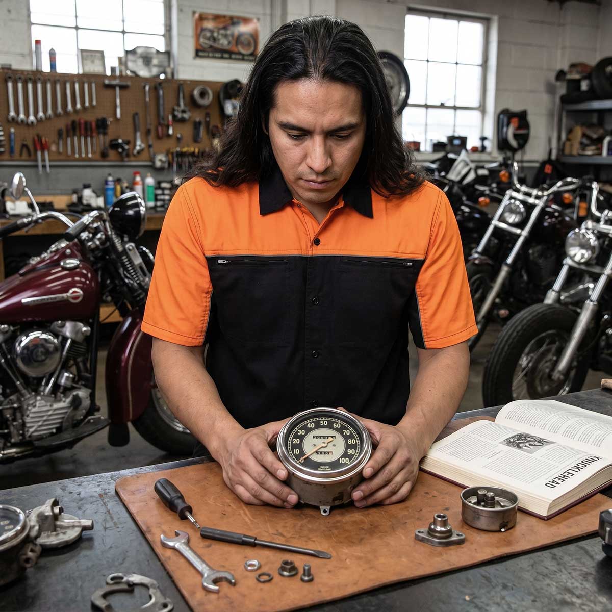 MMCC Men's Reveline Classic Mechanic Shirt - 100% Cotton - 2 Chest Zipper Pockets - Microfiber Panel