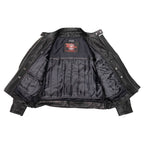 Milwaukee Motorcycle Clothing Co. Women's Foxy Scooter Style Black Premium Leather Jacket w/ Mandarin Collar MMC20000