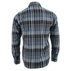 NexGen MNG11626 Men's Black and White with Blue Long Sleeve Cotton Flannel Shirt