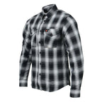 Milwaukee Leather MNG11654 Men's Black and White Long Sleeve Cotton Flannel Shirt
