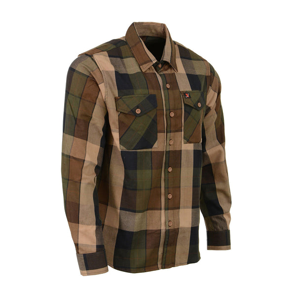 Nexgen MNG11636 Men's Green and White Long Sleeve Cotton Flannel Shirt