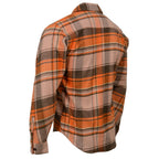 Milwaukee Leather  Men's 'Wild One' Brown/Orange Long Sleeve 10.5-Oz Heavy Duty-Cotton Flannel Shirt MNG11701