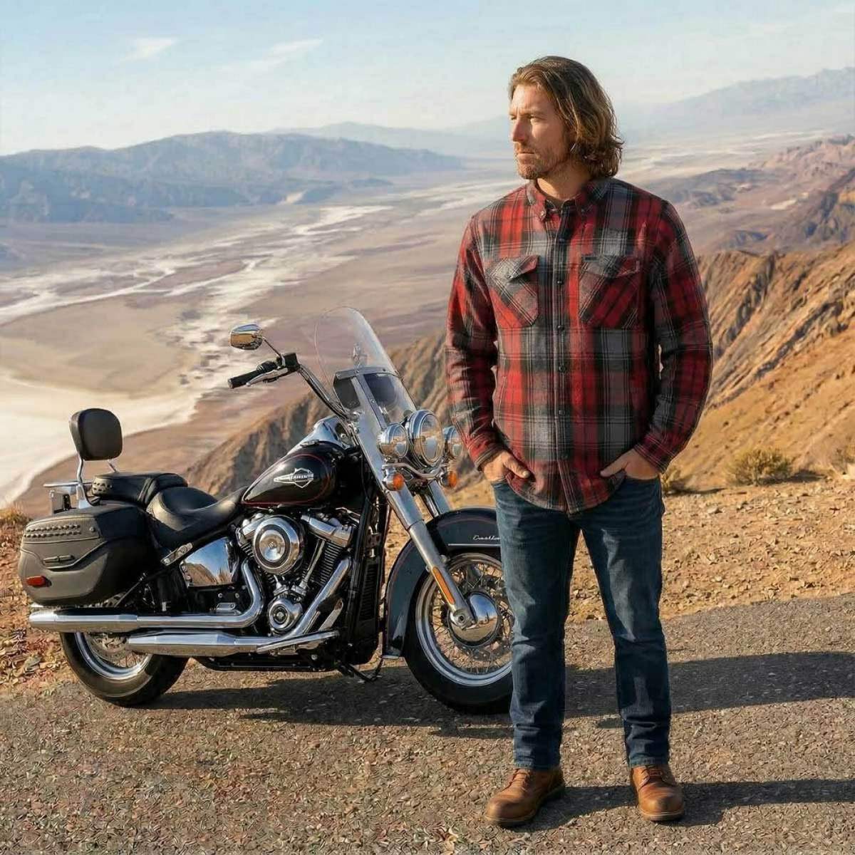 MMCC Men's Ricochet Reversible Flannel Shirt - 100% Cotton Snap Front Plaid w/ Chest and Hand Pockets - MNG11803