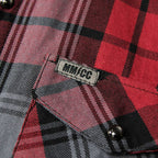 MMCC Men's Ricochet Reversible Flannel Shirt - 100% Cotton Snap Front Plaid w/ Chest and Hand Pockets - MNG11803