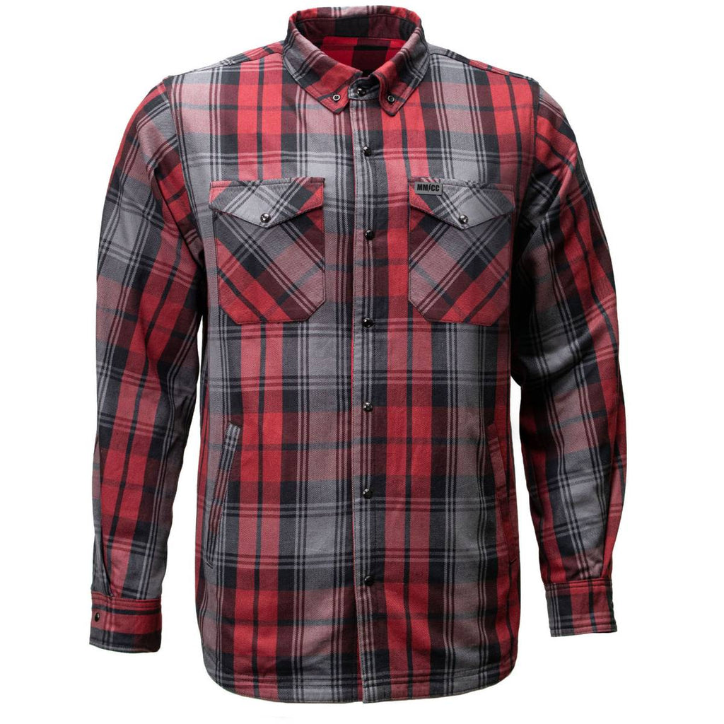 MMCC Men's Ricochet Reversible Flannel Shirt - 100% Cotton Snap Front Plaid w/ Chest and Hand Pockets - MNG11803