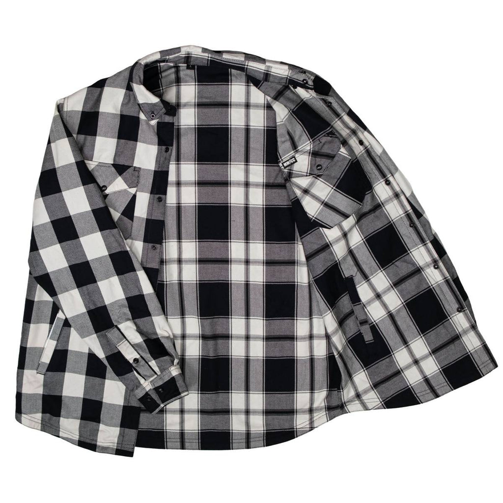 MMCC Men's Desperado Reversible Flannel Shirt - 100% Cotton Snap Front Plaid w/ Chest and Hand Pockets - MNG11804