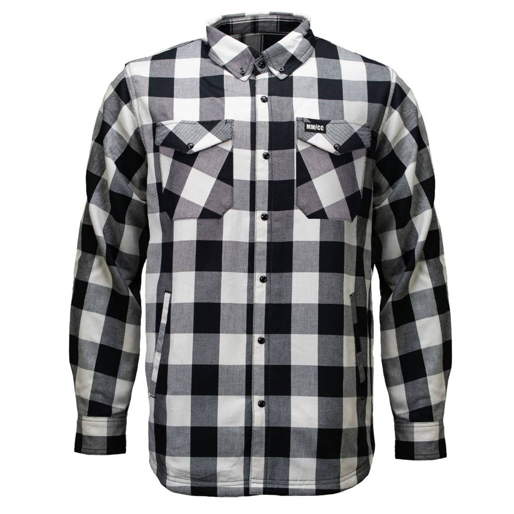 MMCC Men's Desperado Reversible Flannel Shirt - 100% Cotton Snap Front Plaid w/ Chest and Hand Pockets - MNG11804