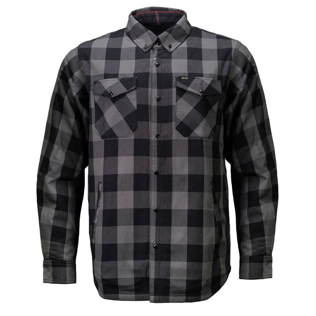 MMCC Men's Deadwood Reversible Flannel Shirt - 100% Cotton Snap Front Plaid w/ Chest and Hand Pockets - MNG11805