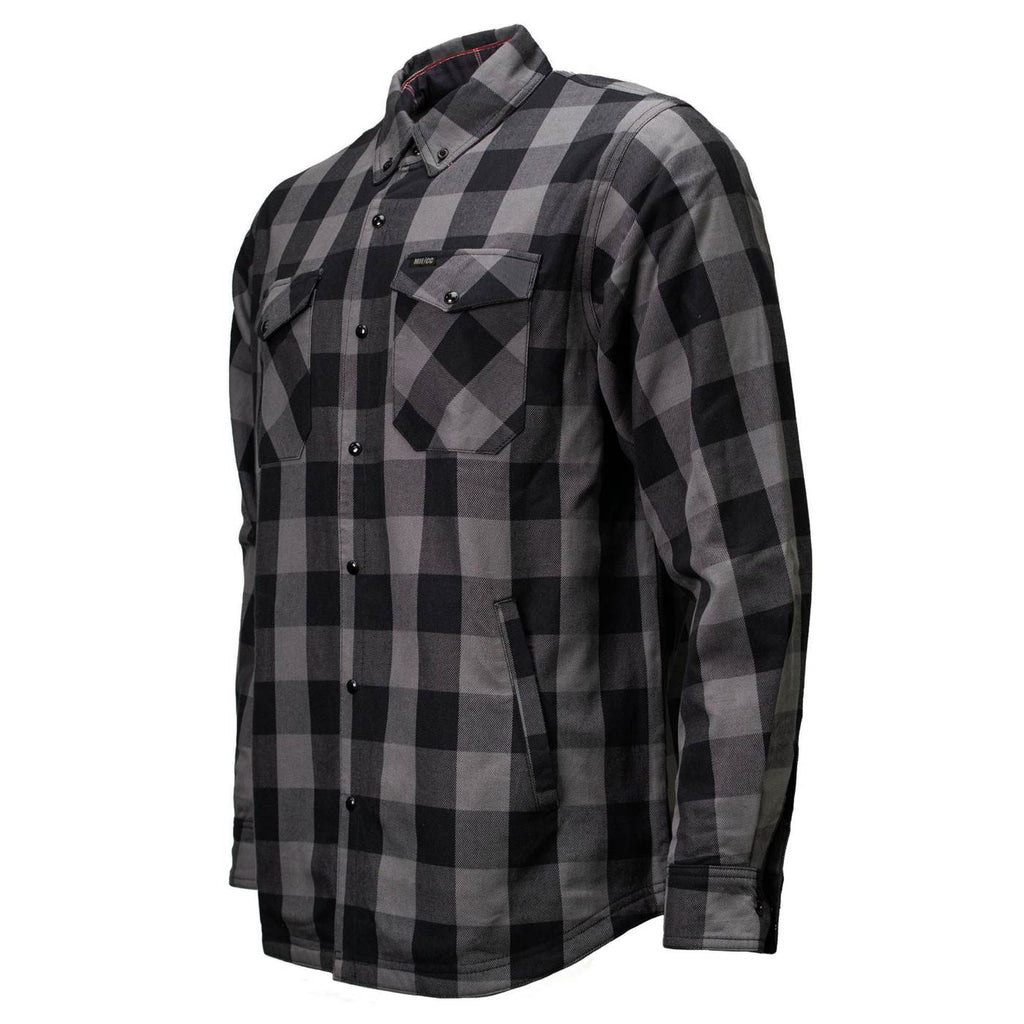 MMCC Men's Deadwood Reversible Flannel Shirt - 100% Cotton Snap Front Plaid w/ Chest and Hand Pockets - MNG11805