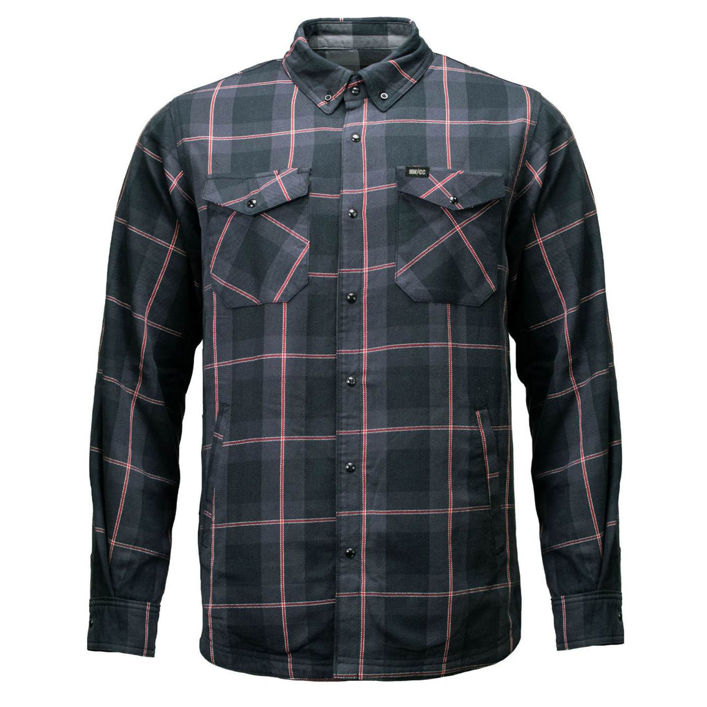 MMCC Men's Deadwood Reversible Flannel Shirt - 100% Cotton Snap Front Plaid w/ Chest and Hand Pockets - MNG11805