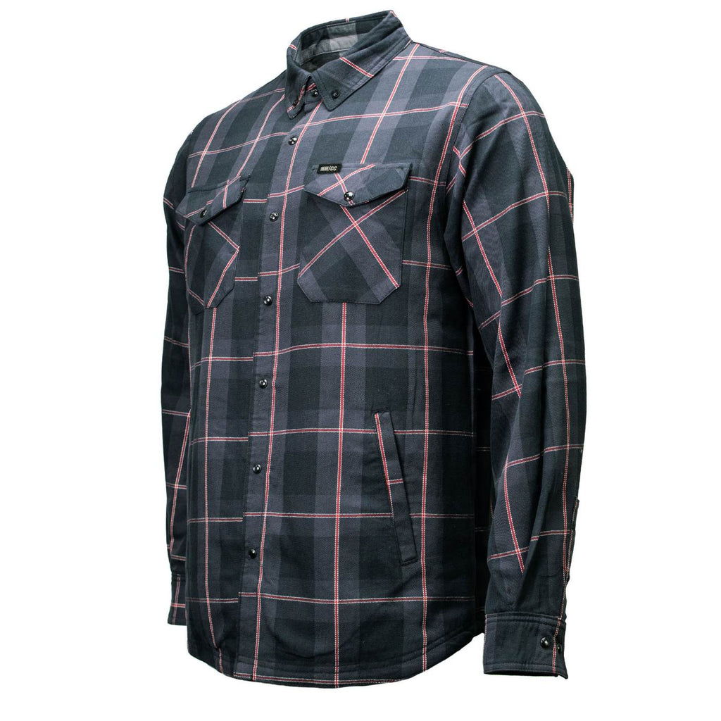 MMCC Men's Deadwood Reversible Flannel Shirt - 100% Cotton Snap Front Plaid w/ Chest and Hand Pockets - MNG11805