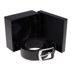 Milwaukee Leather MP7114 Men's  Light Black Genuine Leather Belt with Interchangeable Buckle - 1.5 inches Wide
