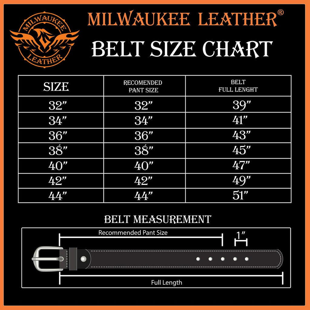 Milwaukee Leather MP7114 Men's  Light Black Genuine Leather Belt with Interchangeable Buckle - 1.5 inches Wide
