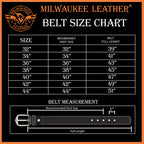 Milwaukee Leather MP7114 Men's  Light Black Genuine Leather Belt with Interchangeable Buckle - 1.5 inches Wide