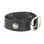 Milwaukee Leather MP7123 Men's Cross Hatch & 5 Cent Buffalo-Black Genuine Leather Belt w/ Interchangeable Buckle-1.5 In Wide