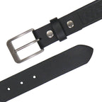 Milwaukee Leather Men's Frontier Star Black Leather Belt with Western Star Emblems  - 1.5 Inch Biker Belt - MP7135
