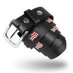 Milwaukee Leather Men's Freedom Line Black Leather Belt with USA Flag Emblems - 1.5 Inch - MPM7140