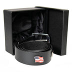 Milwaukee Leather Men's Freedom Line Black Leather Belt with USA Flag Emblems - 1.5 Inch - MPM7140