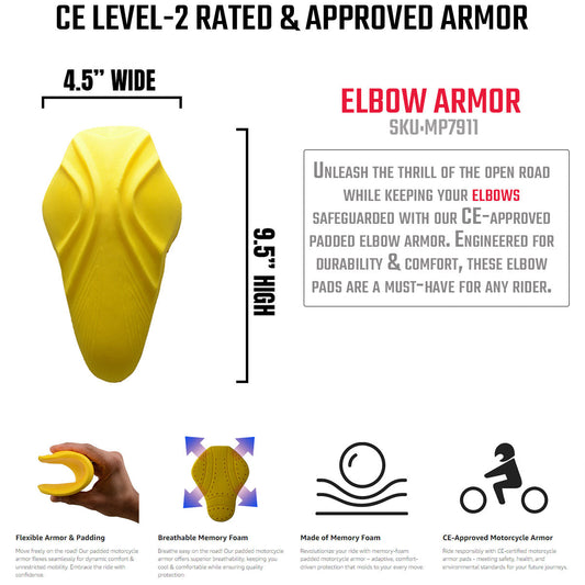 Milwaukee Leather MP7911 CE-Approved Motorcycle Armor for ELBOW | Replacement Armor for Motorcycle Jackets