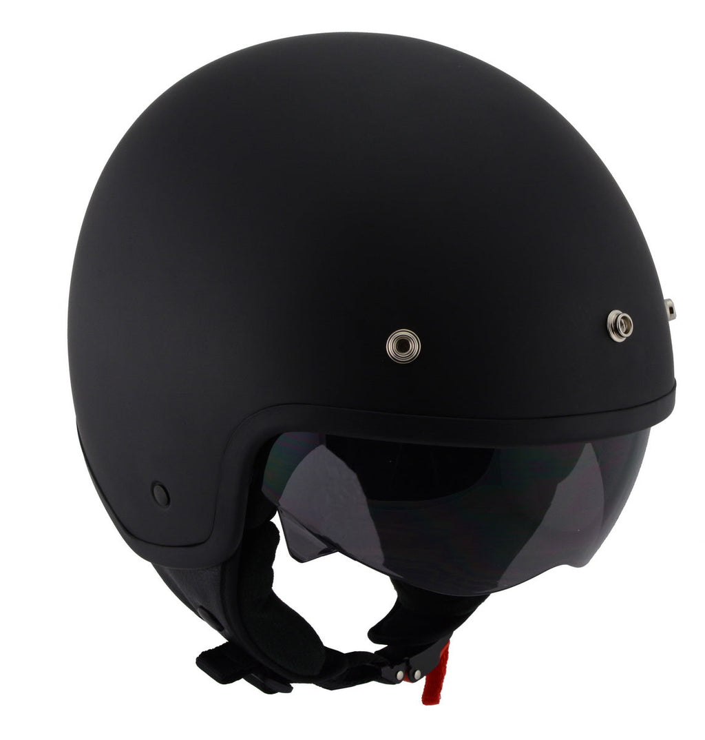 Milwaukee Performance Helmets MPH9700DOT Accelerator 3 /4 Open Face Matte Black Helmet