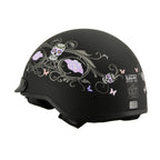 Milwaukee Performance Helmets MPH9726DOT Sugar Skull Matte Black DOT Half Helmet w/ Drop Down Visor