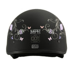 Milwaukee Performance Helmets MPH9726DOT Sugar Skull Matte Black DOT Half Helmet w/ Drop Down Visor