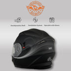 Milwaukee Performance Helmets MPH9803DOT Ionized Matte Black Advanced Modular Motorcycle Helmet w/ Drop Down Visor