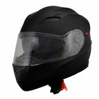 Milwaukee Performance Helmets MPH9803DOT Ionized Matte Black Advanced Modular Motorcycle Helmet w/ Drop Down Visor