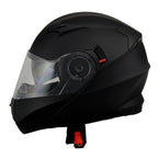 Milwaukee Performance Helmets MPH9803DOT Ionized Matte Black Advanced Modular Motorcycle Helmet w/ Drop Down Visor