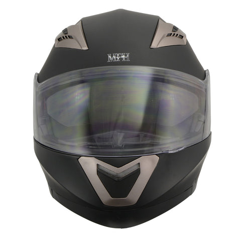 Milwaukee Performance Helmets MPH9804DOT Matte Black Modular Racing Helmet w/ Drop Down Visor