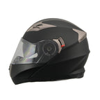 Milwaukee Performance Helmets MPH9804DOT Matte Black Modular Racing Helmet w/ Drop Down Visor