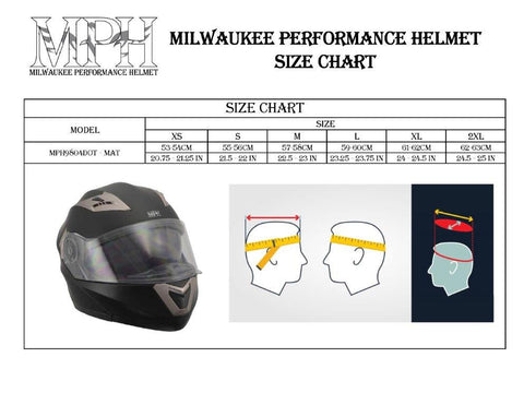 Milwaukee Performance Helmets MPH9804DOT Matte Black Modular Racing Helmet w/ Drop Down Visor