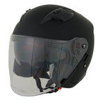 Milwaukee Performance Helmets MPH9805DOT Shift Open Face 3/4 Matte Black Helmet Biker w/ Drop Down Visor