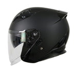Milwaukee Performance Helmets MPH9805DOT Shift Open Face 3/4 Matte Black Helmet Biker w/ Drop Down Visor