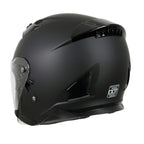 Milwaukee Performance Helmets MPH9805DOT Shift Open Face 3/4 Matte Black Helmet Biker w/ Drop Down Visor