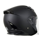 Milwaukee Performance Helmets MPH9805DOT Shift Open Face 3/4 Matte Black Helmet Biker w/ Drop Down Visor