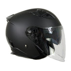 Milwaukee Performance Helmets MPH9805DOT Shift Open Face 3/4 Matte Black Helmet Biker w/ Drop Down Visor