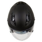 Milwaukee Performance Helmets MPH9805DOT Shift Open Face 3/4 Matte Black Helmet Biker w/ Drop Down Visor