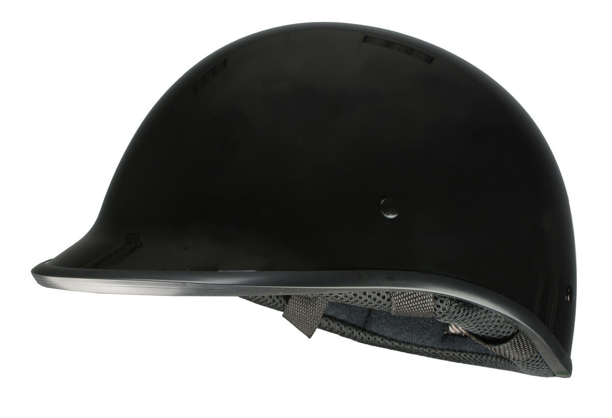 Milwaukee Performance Helmets MPH9861N Derby Novelty Glossy Black Half Helmet