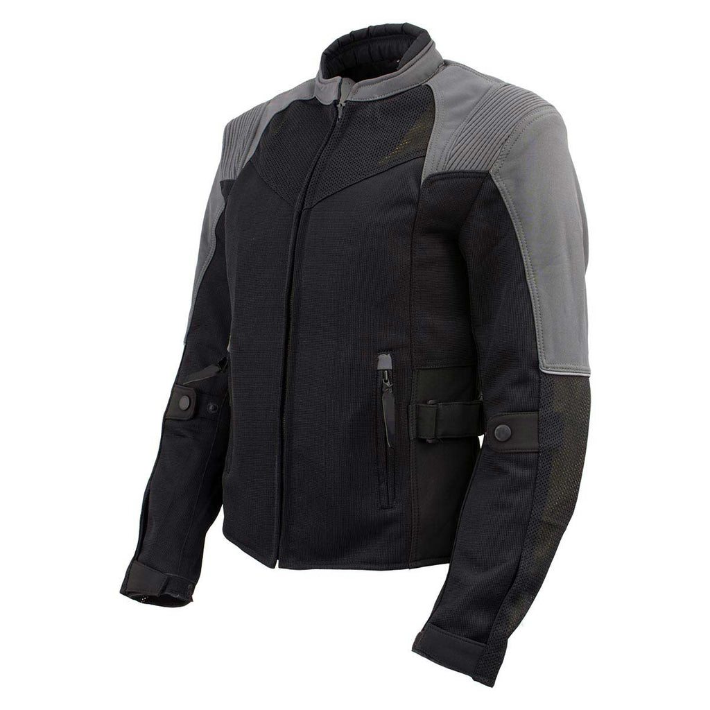 Milwaukee Leather Women's Be Cool Black/Grey Textile Motorcycle Jacket w/ CE Armor - MPL22700