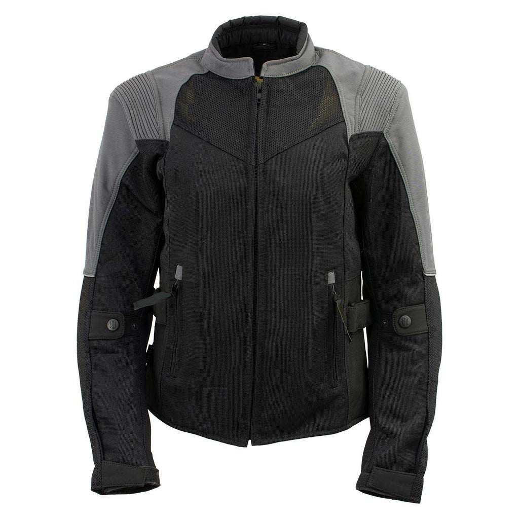 Milwaukee Leather Women's Be Cool Black/Grey Textile Motorcycle Jacket w/ CE Armor - MPL22700