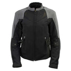 Milwaukee Leather Women's Be Cool Black/Grey Textile Motorcycle Jacket w/ CE Armor - MPL22700