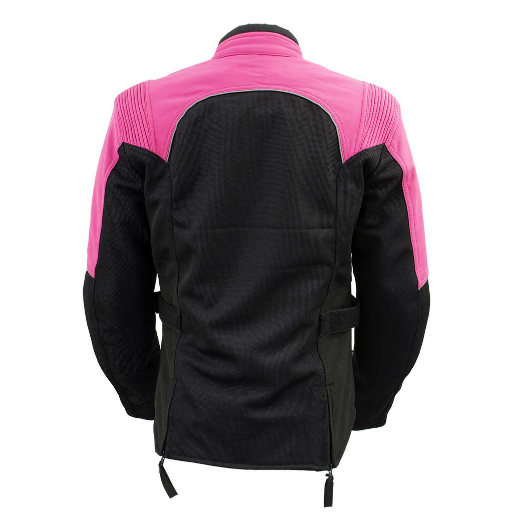Milwaukee Leather Women's Be Cool Black/Fuchsia Textile Motorcycle Jacket w/ CE Armor - MPL22702