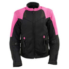 Milwaukee Leather Women's Be Cool Black/Fuchsia Textile Motorcycle Jacket w/ CE Armor - MPL22702
