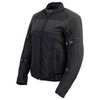 Milwaukee Leather Women's Cool Racer Black Textile Motorcycle Jacket w/ CE Armor - MPL22704