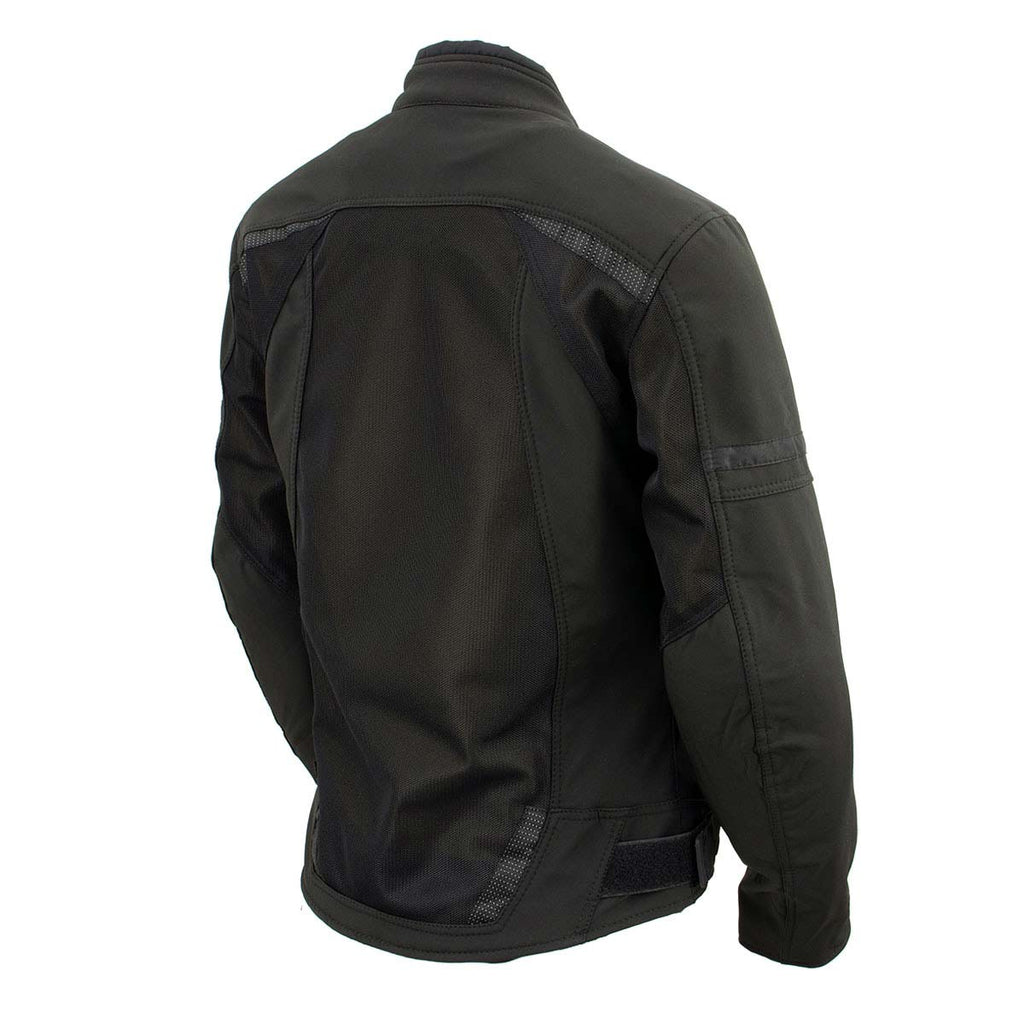 Milwaukee Leather Women's Cool Racer Black Textile Motorcycle Jacket w/ CE Armor - MPL22704
