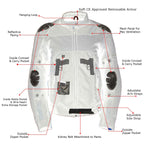 Milwaukee Leather Women's Cool Racer Black Textile Motorcycle Jacket w/ CE Armor - MPL22704